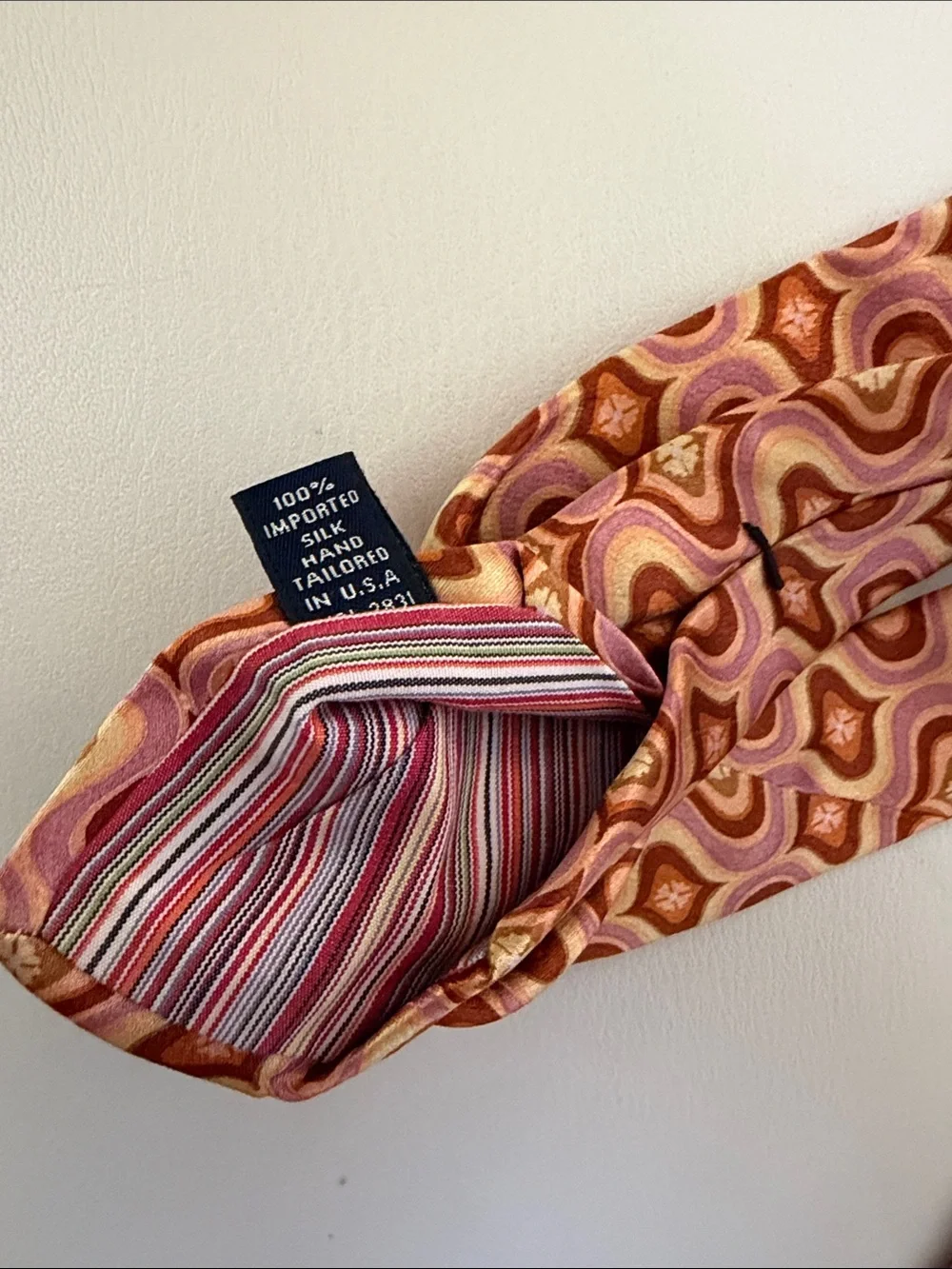 Ted Baker Pink and Orange Retro Geometric Tie